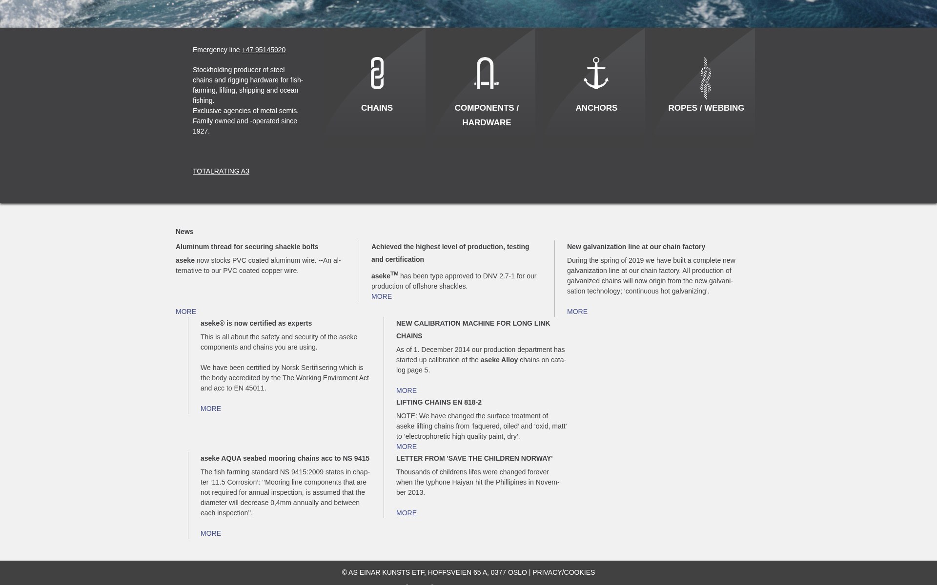 Norwegian and English, as two real sites