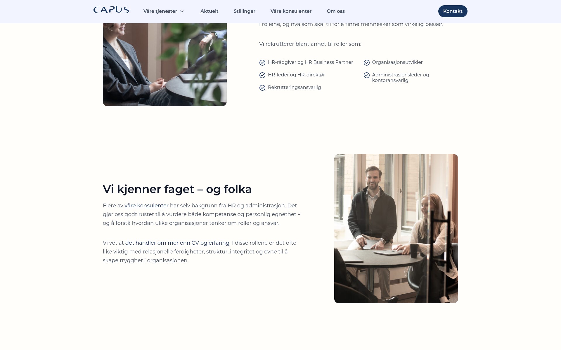 Competence areas as real landing pages