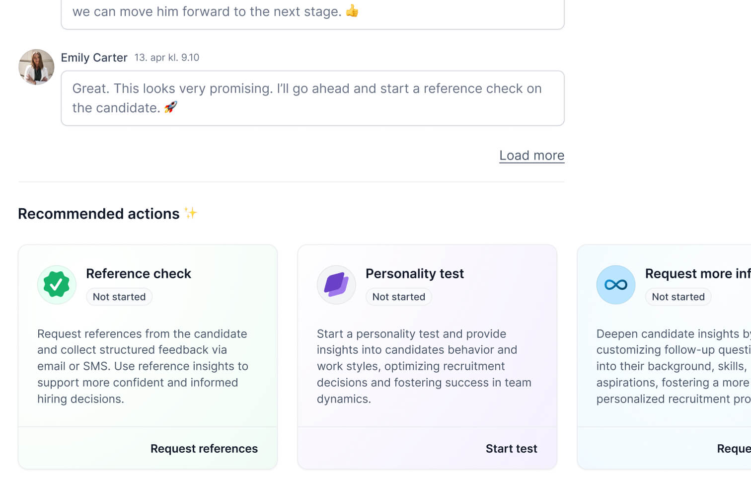 Assessments and next actions, built in